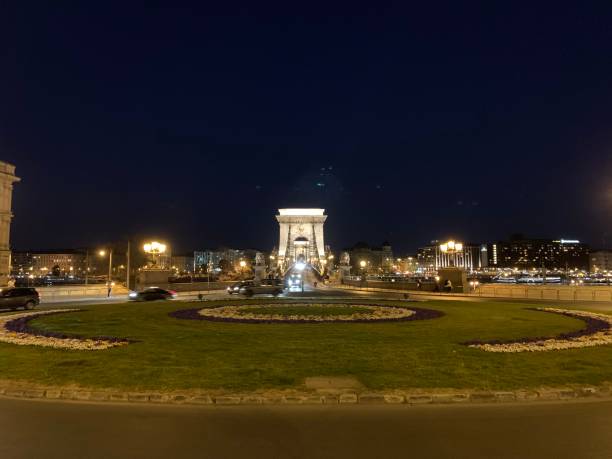 istock Night view of Clark Adam Square, Budapest 1744079852