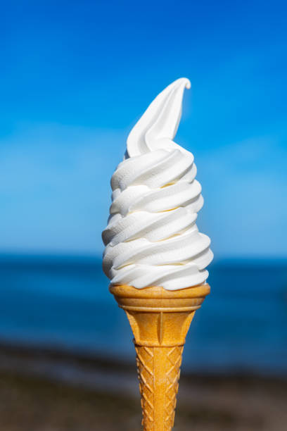 istock Soft vanilla ice cream with chocolate stick 1744085315