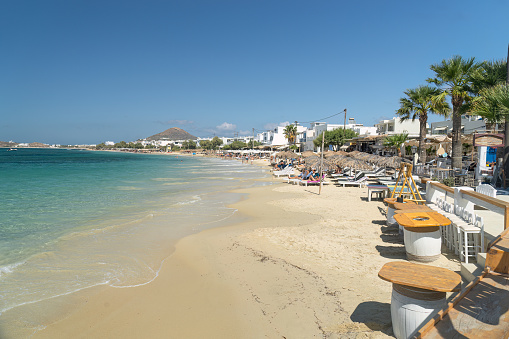 The beach of Agia Anna in Naxos is the continuation of Agios Prokopios beach on the island of Naxos