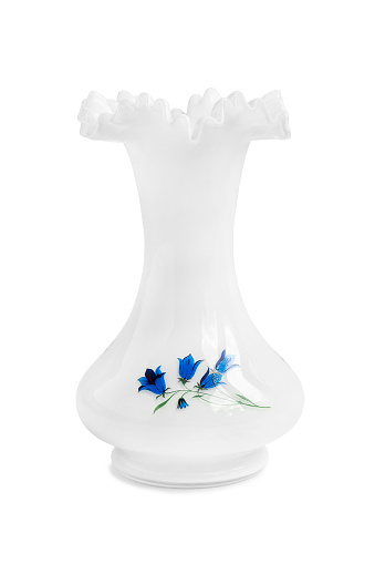 Empty white porcelain vase isolated on white background