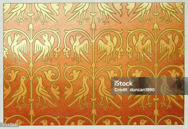 Carlovingian 실크 패턴 19세기에 대한 스톡 벡터 아트 및 기타 이미지 - 19세기, 19세기 스타일, 8세기