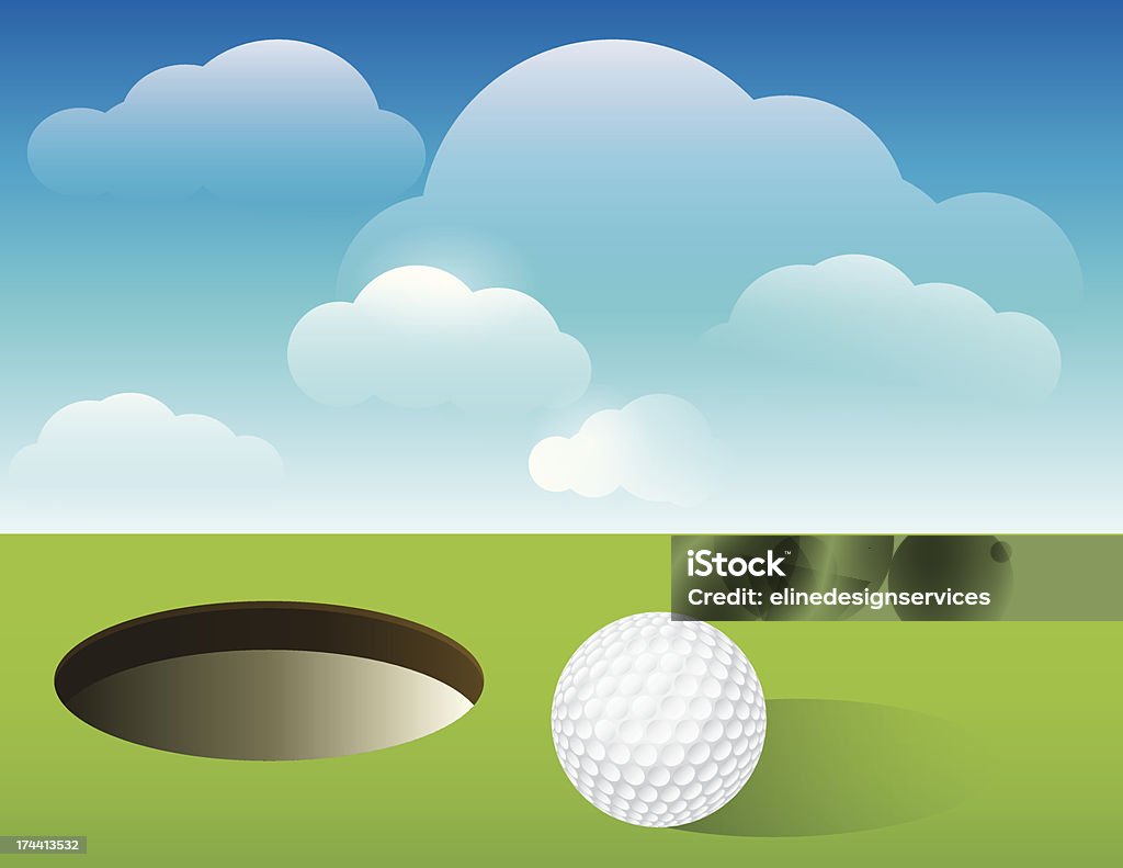 Golf Background Putting Green A nice illustration for a golf tournament invitation, poster, golf flyer, and more. Golf ball next to cup on green. Golf stock vector