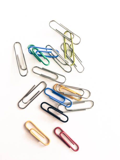 Group of paper clip in white blabackground