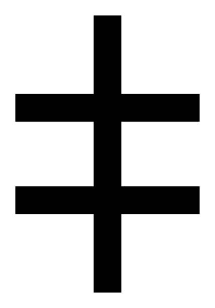 zweibalkenkreuz von lothringen, schwarz-weiße vektor-silhouettenillustration des religiösen christlichen patriarchalkreuzes - patriarchal cross stock-grafiken, -clipart, -cartoons und -symbole