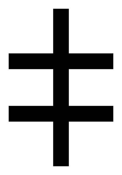 ilustrações de stock, clip art, desenhos animados e ícones de two-barred cross of lorraine, black and white vector silhouette illustration of religious christian patriarchal cross - patriarchal cross