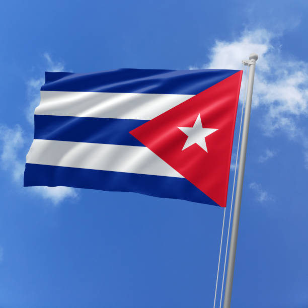 istock Cuba flag fluttering in the wind on sky. 1744156040