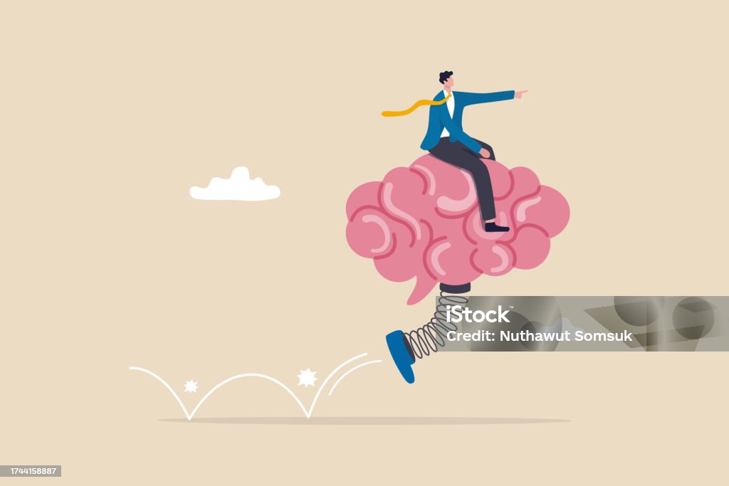 Human Springboard Brain Intelligence Resilience Or Creativity To Control Thinking Process ...
