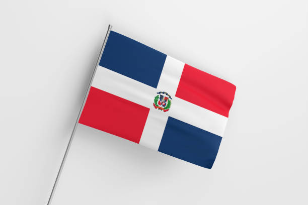 istock Dominican Republic national flag on white background. 1744160795
