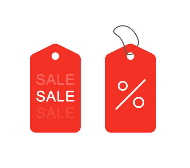 illustrations, cliparts, dessins animés et icônes de étiquette d’étiquette de réduction de vente. autocollants étiquette isolée sur fond blanc. illustration vectorielle - étiquette prix