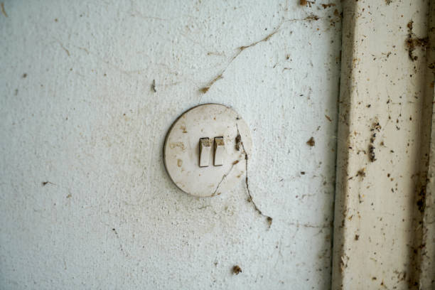 istock Old light switches in a lost place in a forgotten 1744168977