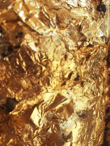 istock Texture of the gold leaf, Gold background, Picture from Buddha image Back 1744169295