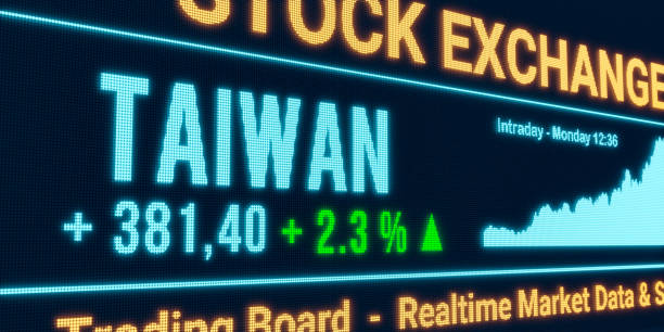 istock Taiwan stock market moving up. 1744182546