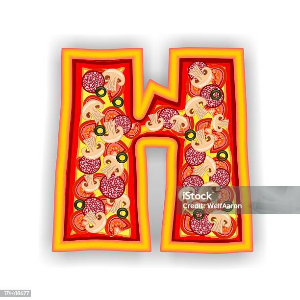 Pizzabuchstabe H Des Alphabets Stockfoto und mehr Bilder von Alphabet - Alphabet, Brotkrumen, Brotlaib