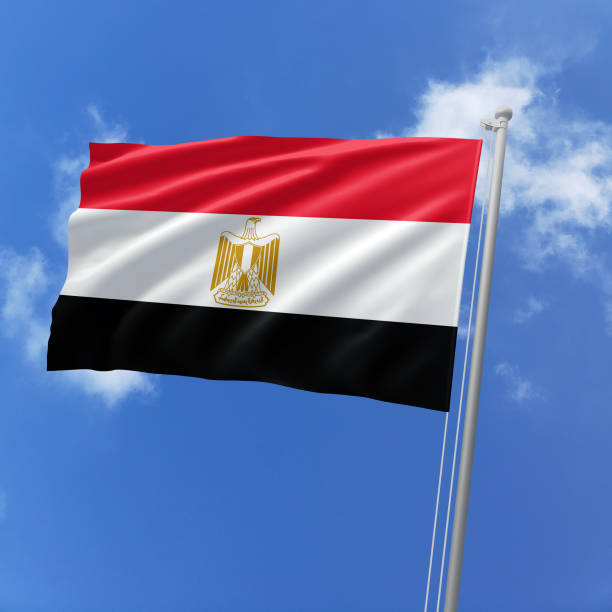 istock Egypt flag fluttering in the wind on sky. 1744195047