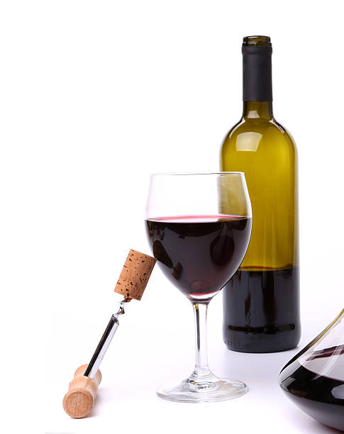 istock decanter, bottle and glass with red wine 174419543