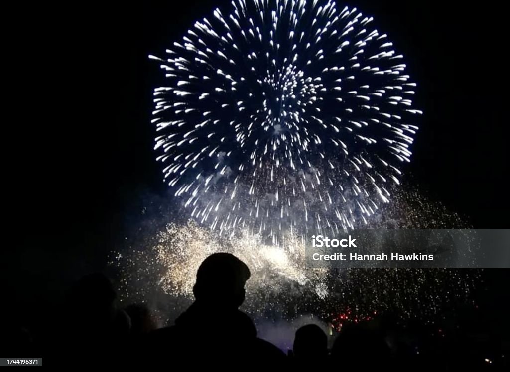 Asthetic Fireworks Exploding Photo Of A White Neutral Firework Exploding At A Display Event In The ...