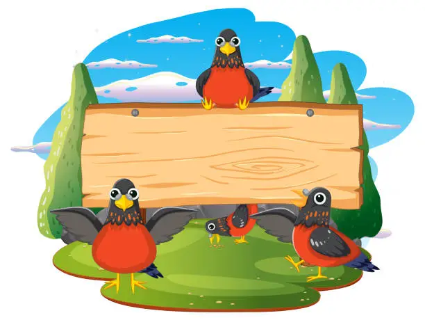 Vector illustration of Birds and Pigeons in Nature: A Vibrant Vector Illustration