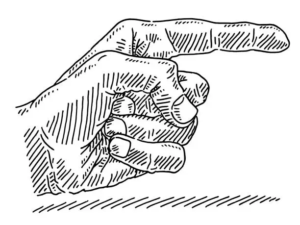 Vector illustration of Pointer Hand Gesture Drawing