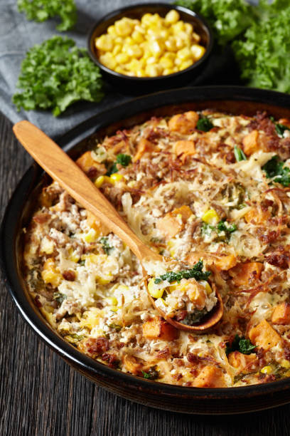 istock Sausage Hash Brown Breakfast Casserole, top view 1744215972