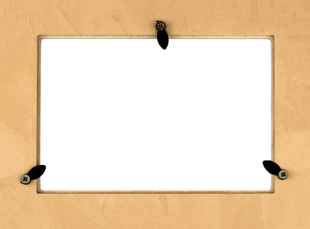 istock Wooden blank picture frame isolated on white background. Empty picture frame. 1744218667
