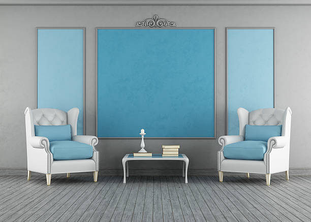 istock Blue and gray vintage interior 174422236