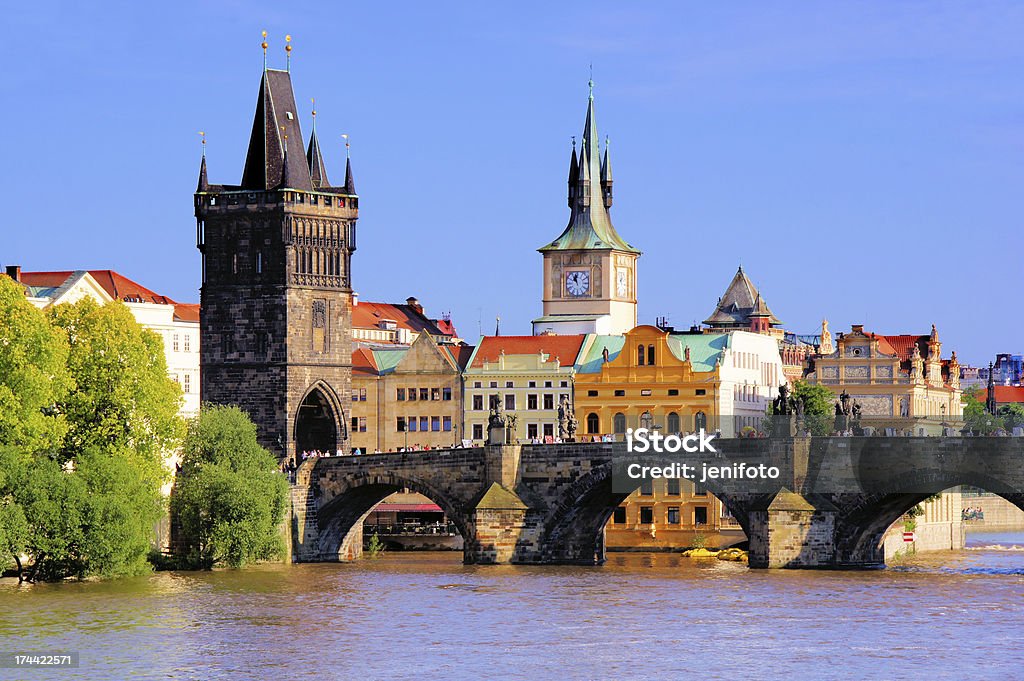 Charles Bridge, Prague Famous Charles Bridge and tower, Prague, Czech Republic Architecture Stock Photo