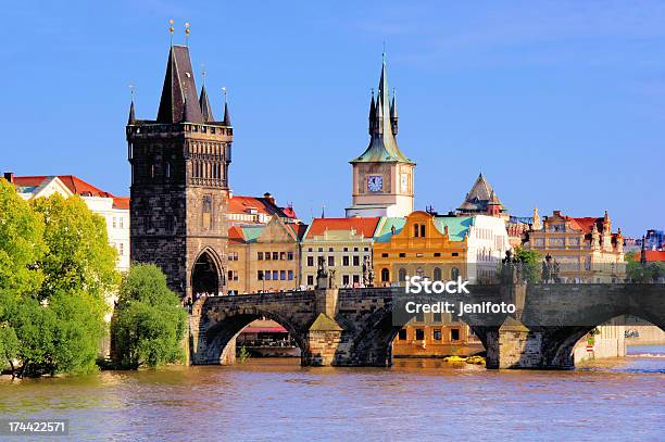 Charles Bridge Prague Stock Photo - Download Image Now - Architecture, Blue, Bridge - Built Structure