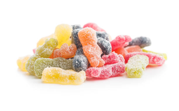 istock Sweet jelly candies isolated on white background. 1744228357