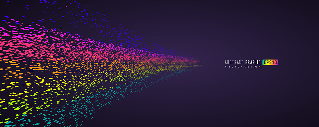 Moving Ribbon Moving Ribbons Composed Of Countless Colorful Dots Vector Graphics ...