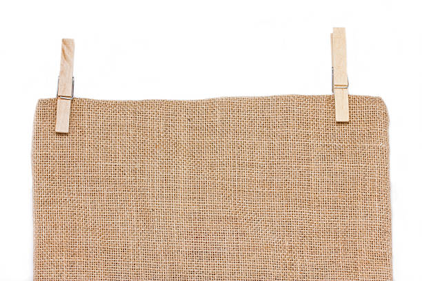 istock Burlap with wooden clothespin. 174425164