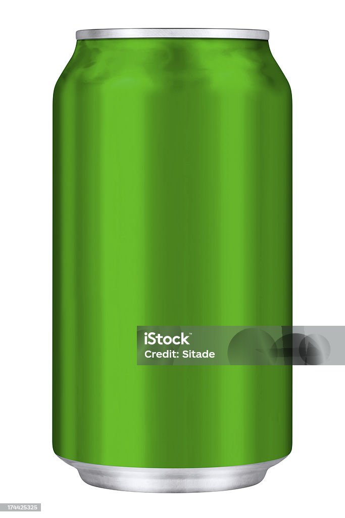 Verde bebida puede con trazado de recorte - Foto de stock de Lata de refresco libre de derechos