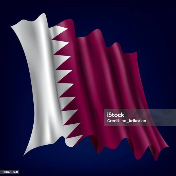 Qatar Katar Flagge Stock Vektor Art und mehr Bilder von Ad-Dawhah - Ad-Dawhah, Aktivitäten und Sport, Arabeske