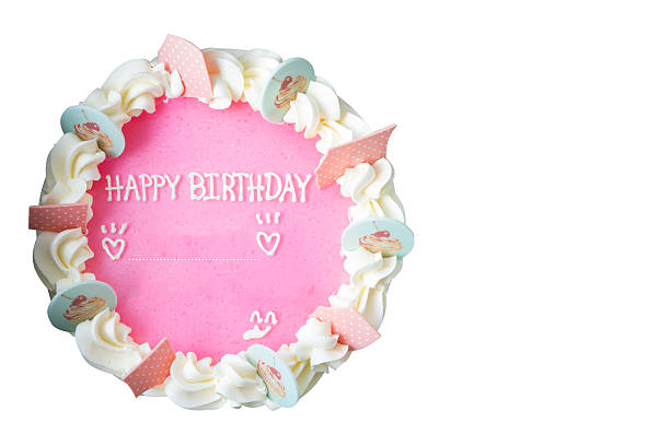 istock Happy birthday cake isolated on white background 174425561