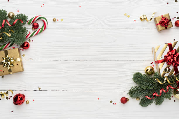 istock White Christmas Background with Ornament Border 1744255690