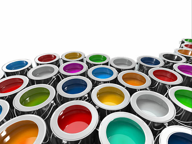 istock Background from multi color cans of paint. 174425901