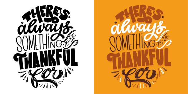 schriftzug postkarte über danksagung, segen, dankbarkeit, dankbarkeit, kürbiskuchen. alles gute zum thanksgiving-tag. - danke stock-grafiken, -clipart, -cartoons und -symbole