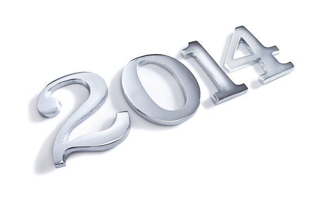 2014 Metal numbers over white background. 2014 stock pictures, royalty-free photos & images