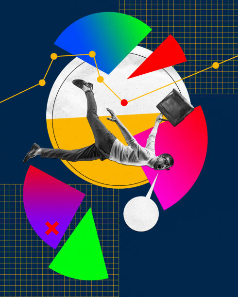 istock Young guy, employee working on strategies and analytics. Making professional research, planning. Contemporary art collage. 1744264624
