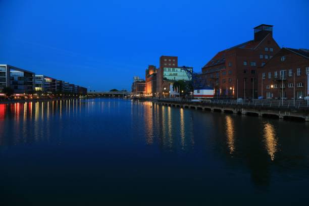 istock Duisburg by night, city in Germany 1744284344