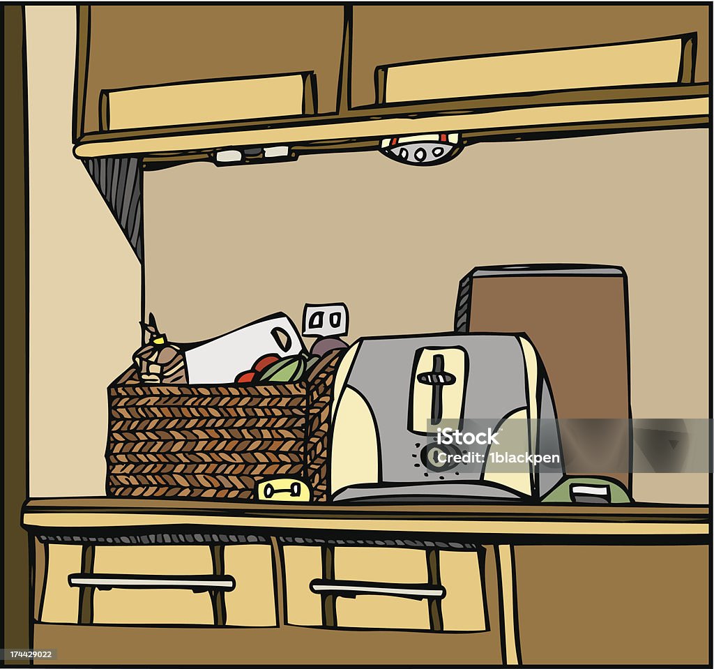 Illustration vectorielle esquisse de la maison intérieur du restaurant Kitchen - clipart vectoriel de Aliment libre de droits