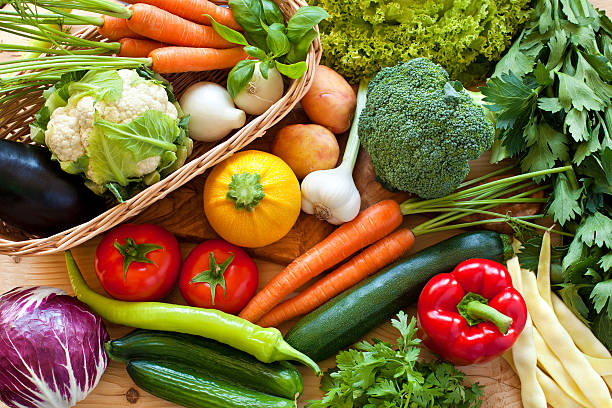 Fresh vegetables Close up of various colorful raw vegetables produce basket stock pictures, royalty-free photos & images