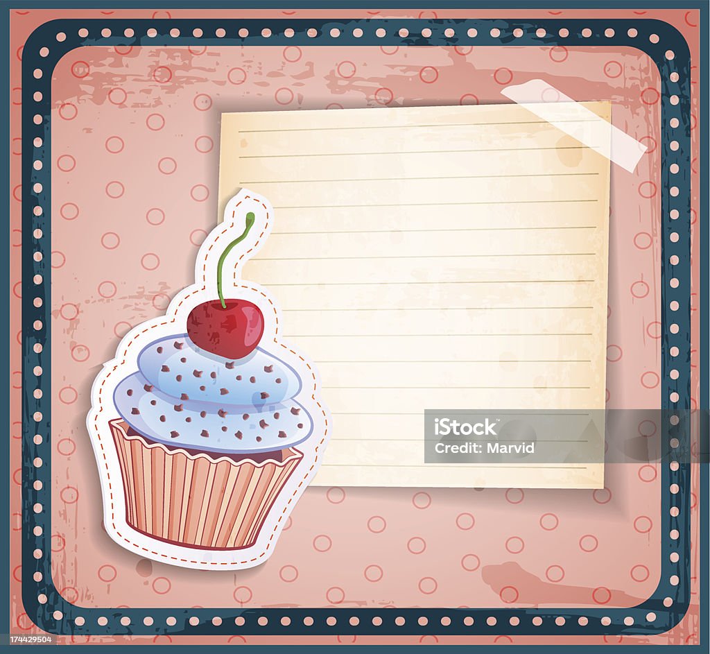 cupcake sticker vector cupcake sticker and place for text Adhesive Note stock vector