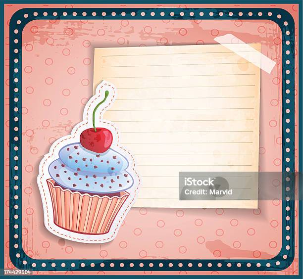 Cupcake Sticker Stock Illustration - Download Image Now - Adhesive Note, Beauty, Birthday