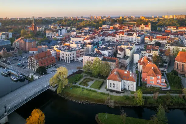 Aerial view of the old town of Bydgoszcz.