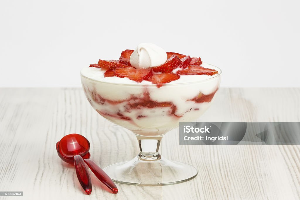 Strawberry cream cheese desert Delicious strawberry sweet cream cheese desert homemade tiramisu Strawberry Stock Photo