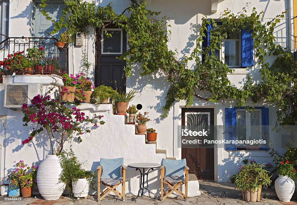 Traditional house in a Greek island Greek traditional house at Parga town in Greece Parga - Greece Stock Photo