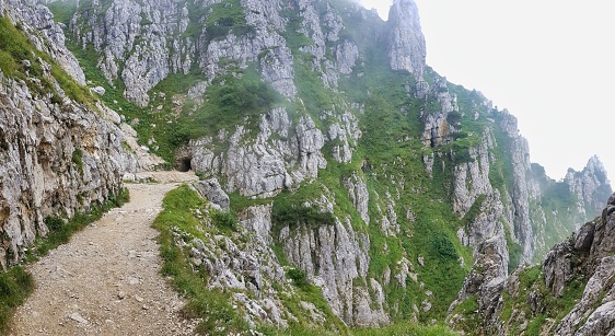 waterfall in mountains, photo as a background, digital image