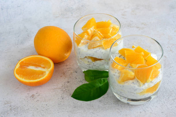istock healthy snack with chia pudding and orange fruit close up 1744337675