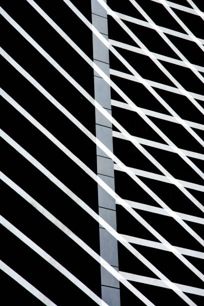 istock Abstract. Architecture. Lines. Double exposure. Floors. Black and white. Verical. Modern 1744343219