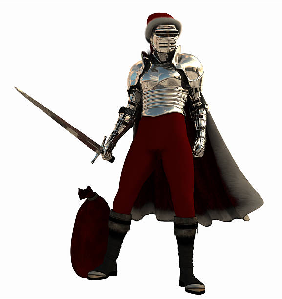 istock Medieval Knight as Christmas Santa 174434622